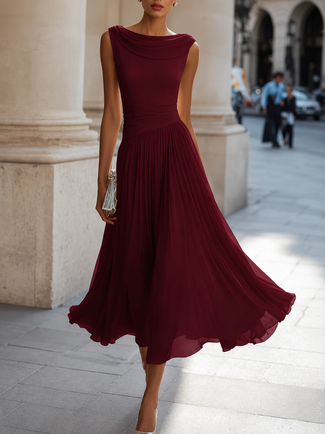 Ophelia - Pleated Midi Dress