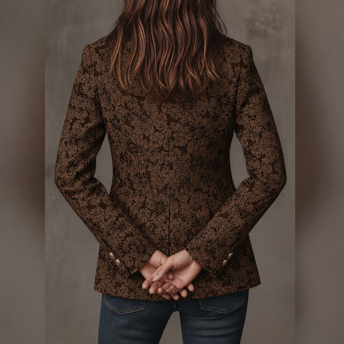 Estelle | Fitted Jacquard Cashmere Blazer