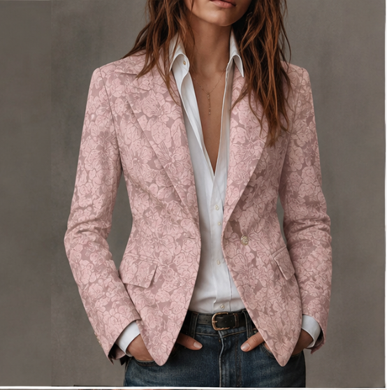 Estelle | Fitted Jacquard Cashmere Blazer