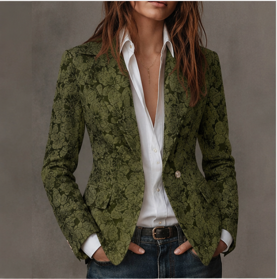 Estelle | Fitted Jacquard Cashmere Blazer